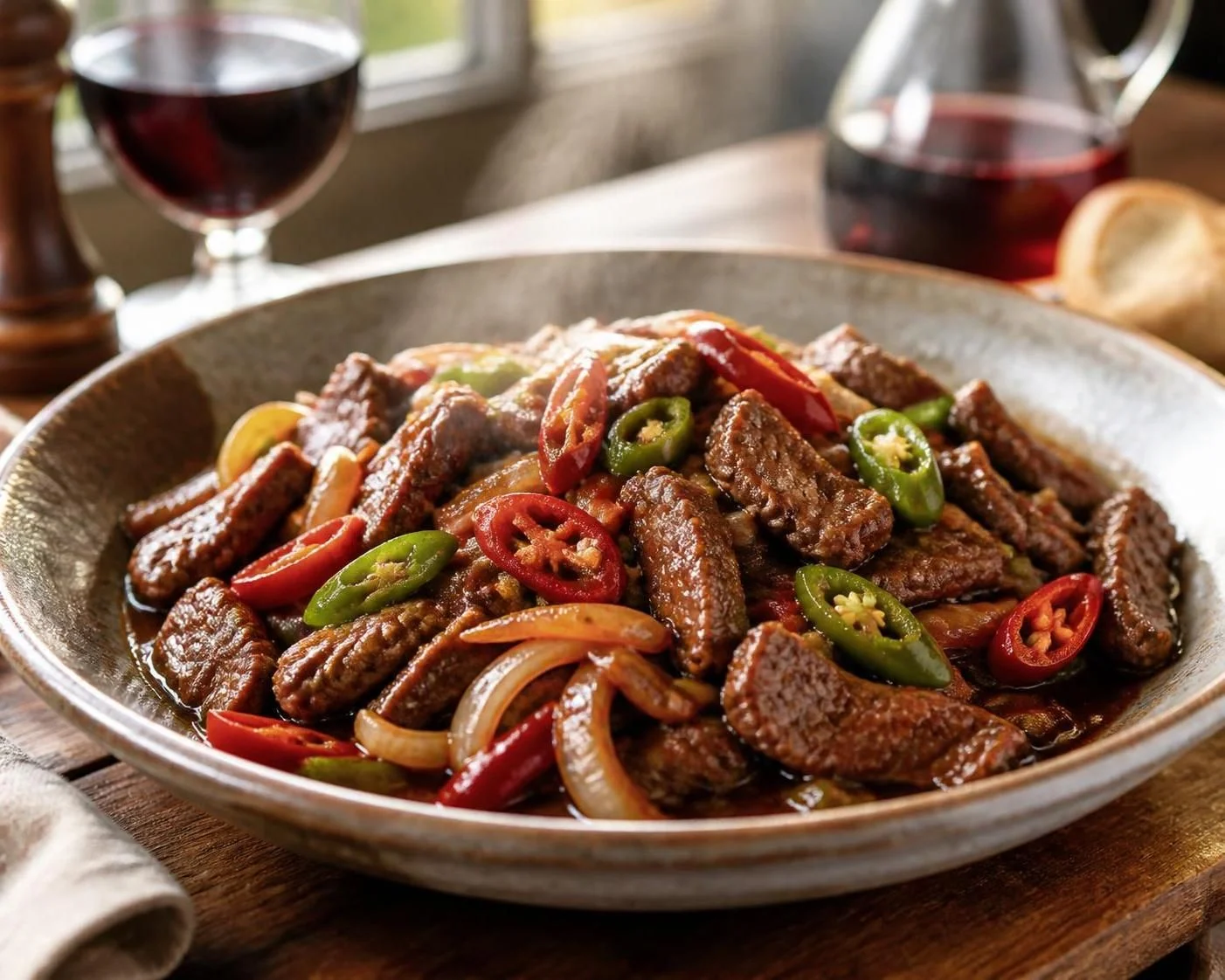 Émincé de bœuf au piment : la recette traditionnelle facile